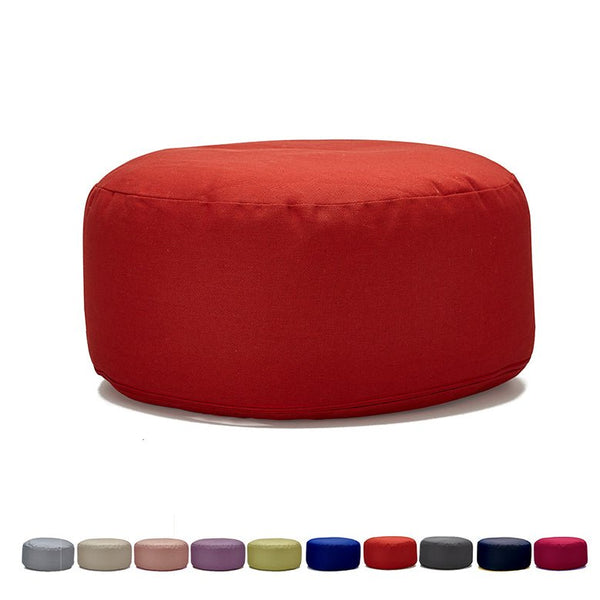 Hi - Zafu Meditation Cushion filled with Buckwheat Hulls - Red | Verified Sustainable Yoga Pillow on Brown Living™