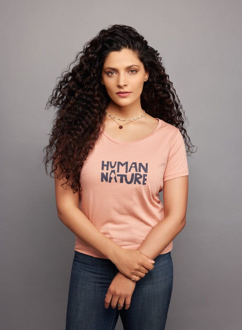 Human Nature - Womens Organic Cotton T - shirt | Rose | Verified Sustainable Womens T - Shirt on Brown Living™