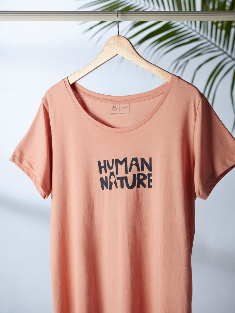 Human Nature - Womens Organic Cotton T - shirt | Rose | Verified Sustainable Womens T - Shirt on Brown Living™