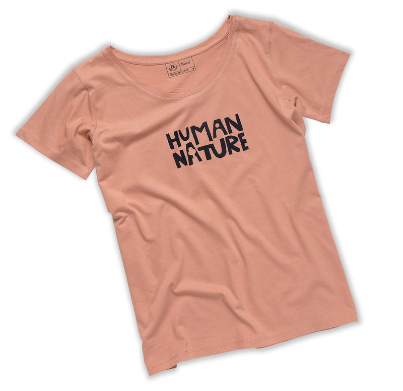 Human Nature - Womens Organic Cotton T - shirt | Rose | Verified Sustainable Womens T - Shirt on Brown Living™