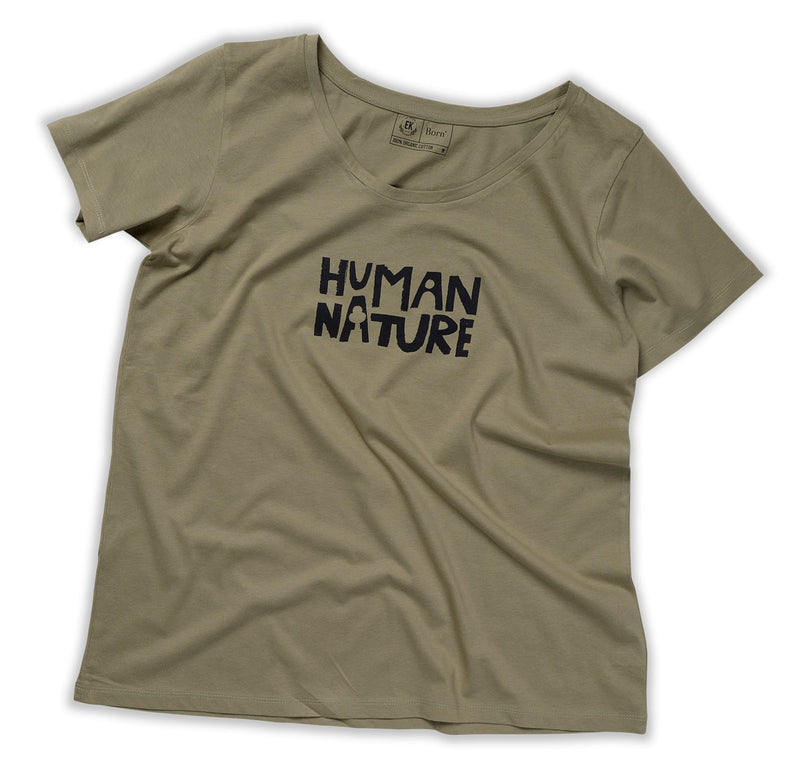 Human Nature - Womens Organic Cotton T - shirt | Sage | Verified Sustainable Womens T - Shirt on Brown Living™