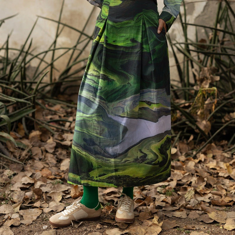 Judy Printed Upcycled Cotton Skirt | Verified Sustainable Womens Skirt on Brown Living™