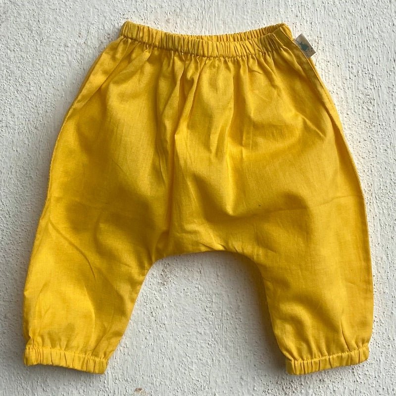 Kids Unisex Organic Cotton Patang Jhabla with Yellow Pants | Verified Sustainable Kids Daywear Sets on Brown Living™