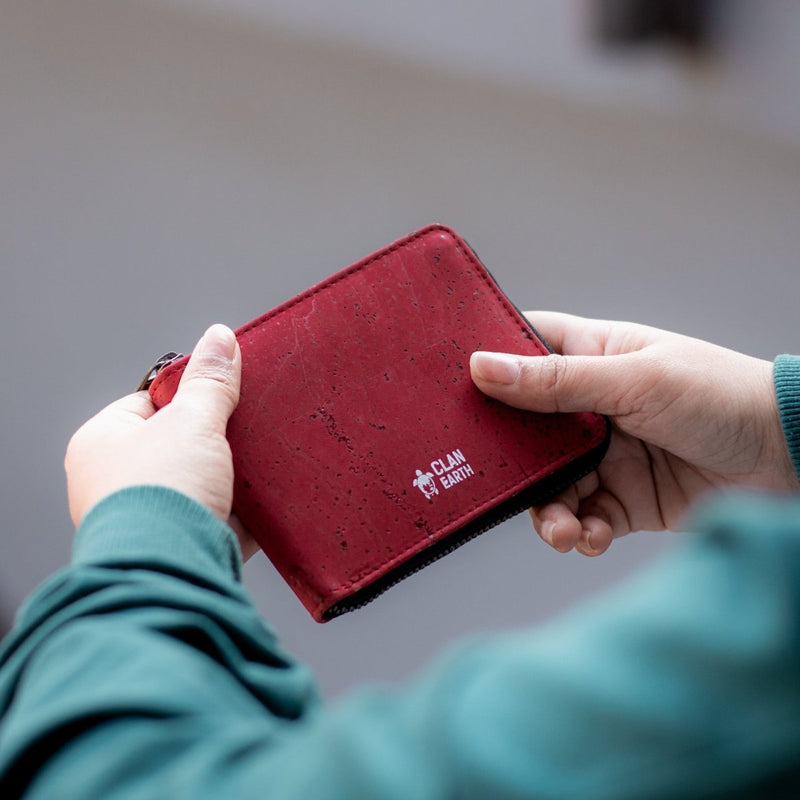 Kiwi Premium Red Cork Unisex Wallet | Verified Sustainable Wallet on Brown Living™