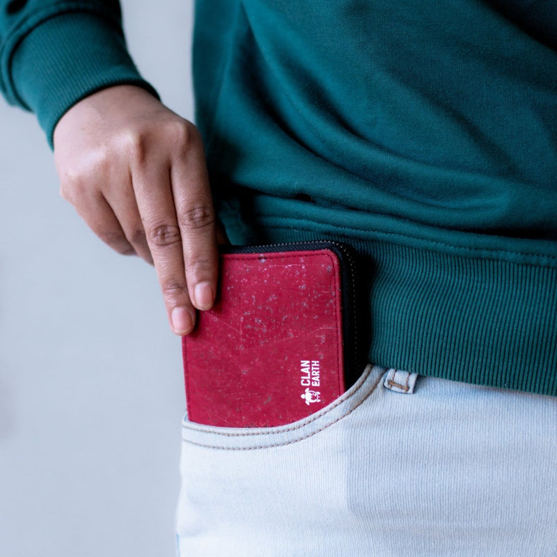 Kiwi Premium Red Cork Unisex Wallet | Verified Sustainable Wallet on Brown Living™