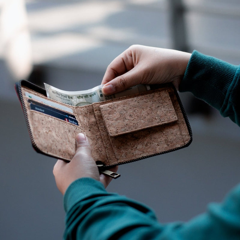 Kiwi Premium Red Cork Unisex Wallet | Verified Sustainable Wallet on Brown Living™