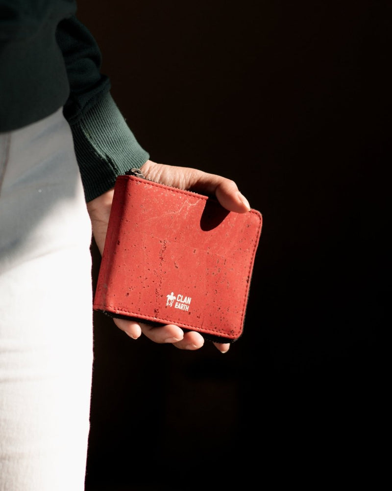 Kiwi Premium Red Cork Unisex Wallet | Verified Sustainable Wallet on Brown Living™