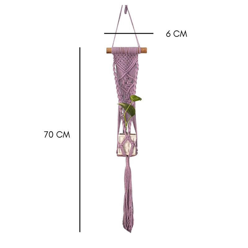 Lavender Macrame Plant Holder - Set of 2 | Verified Sustainable Pots & Planters on Brown Living™