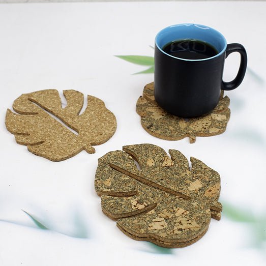 Leaf Coasters (Set of 4) - Green | Verified Sustainable Coasters on Brown Living™