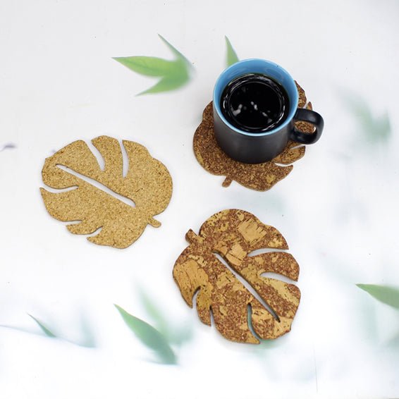 Leaf Coasters (Set of 4) - Red | Verified Sustainable Coasters on Brown Living™