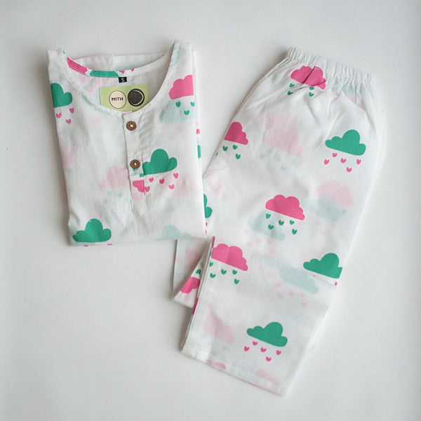 Little Clouds - Unisex Kids Cotton Nightwear | Verified Sustainable Kids Pyjamas on Brown Living™