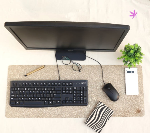 Long Rectangular Hemp Deskmat for Work Space | Verified Sustainable Desk Accessories on Brown Living™