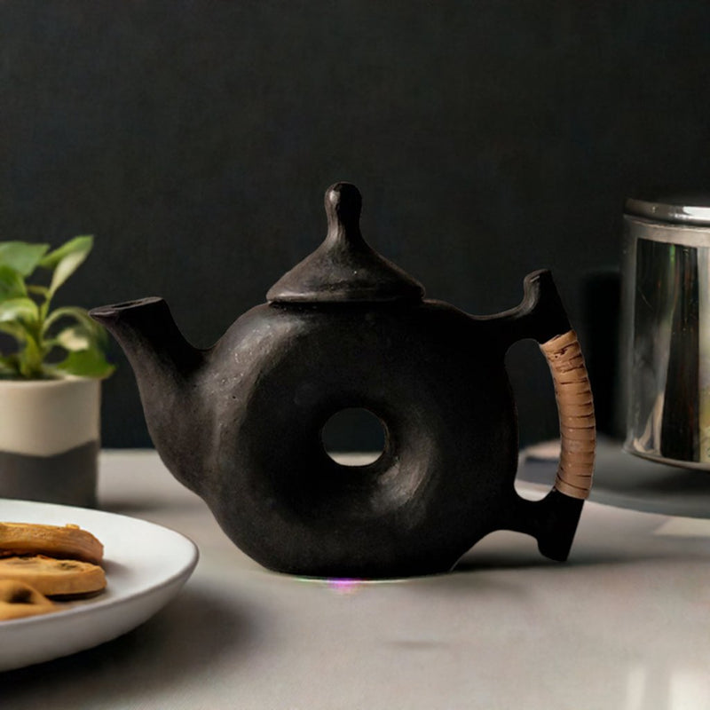 Longpi Black Pottery Chakra Teapot | Verified Sustainable Beverage Accessories on Brown Living™