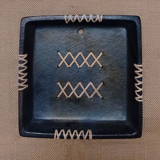 Longpi Black Pottery Wall Plate - Square | Verified Sustainable Wall Decor on Brown Living™