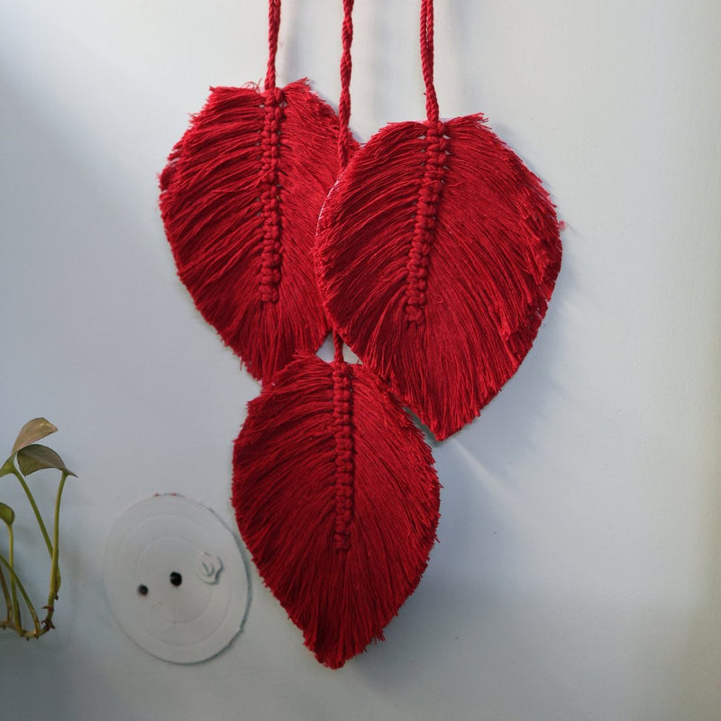 Macrame Red Dream Catcher Mirror | Verified Sustainable Wall Decor on Brown Living™