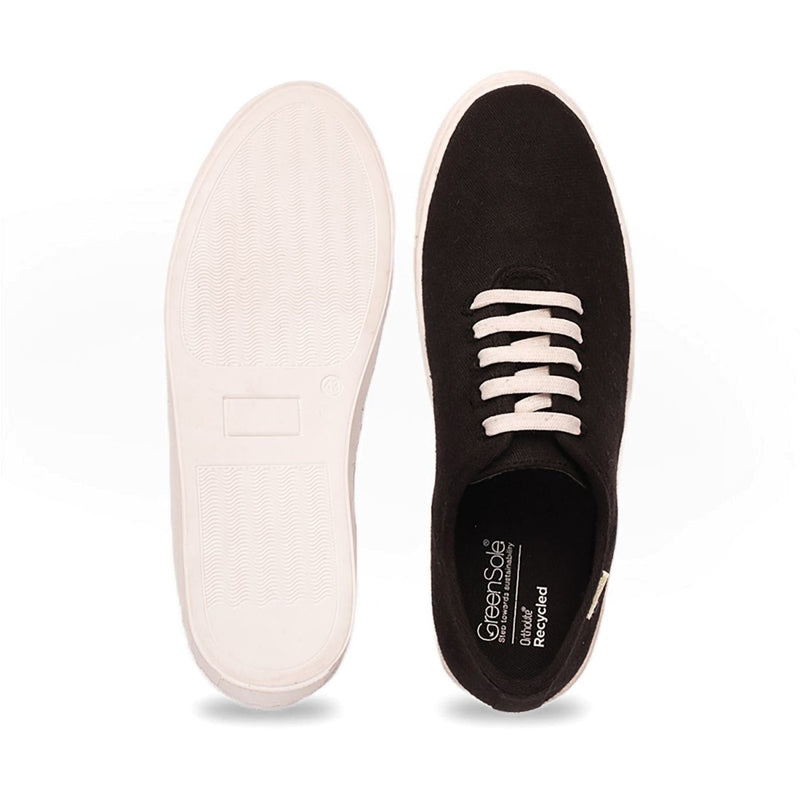 Minimal Black Mens Sneaker Lace Up | Verified Sustainable Mens Casual Shoes on Brown Living™