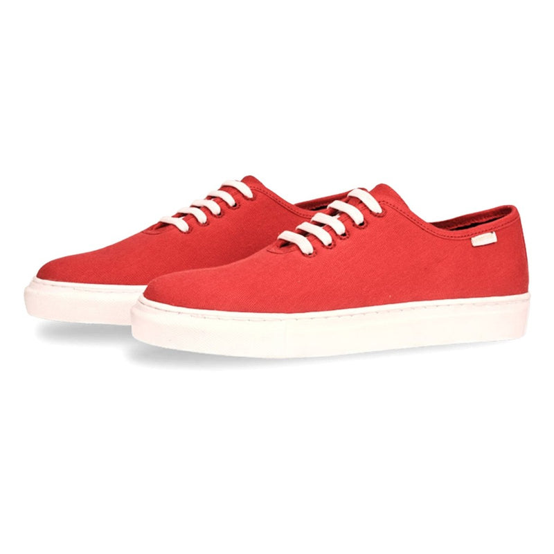 Minimal Red Mens Sneaker Lace Up | Verified Sustainable Mens Casual Shoes on Brown Living™