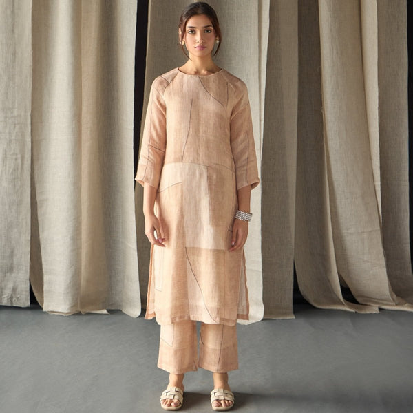 Naive Peach Pure Hemp Kurta Set | Verified Sustainable Womens Kurta on Brown Living™