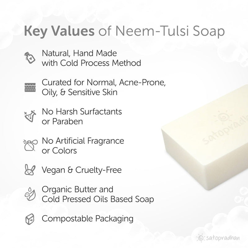 Natural Clarifying Neem - Tulsi Soap - 80g | Verified Sustainable Body Soap on Brown Living™