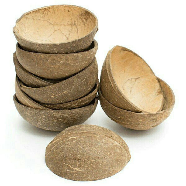 Natural Oval Coconut Shell Bowls - 150ml (Set of 10) | Verified Sustainable Plates & Bowls on Brown Living™