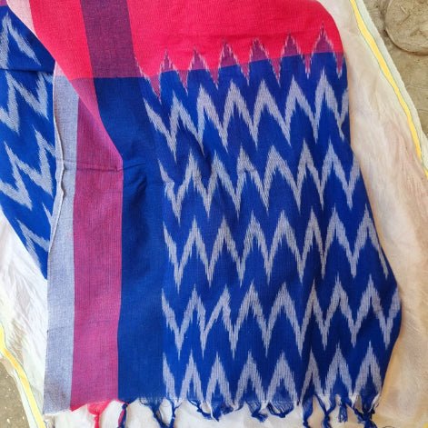 Nilkantha Ikat Pochampally Handloom Cotton Dupatta | Verified Sustainable Womens Dupatta on Brown Living™