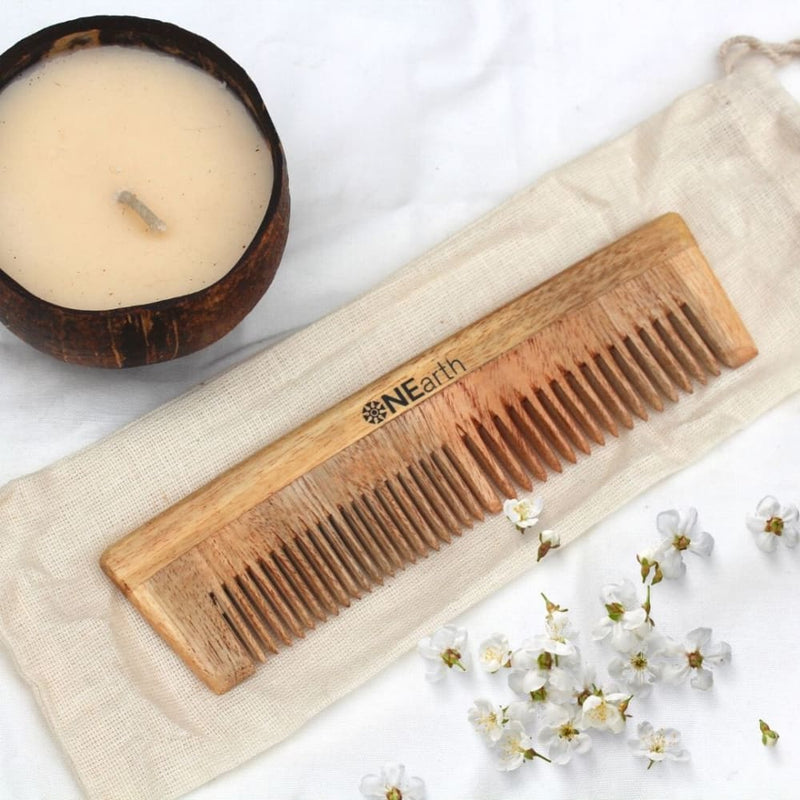 Organic Wooden Neem Wood Comb Range - Pack of 1 | Verified Sustainable Hair Comb on Brown Living™