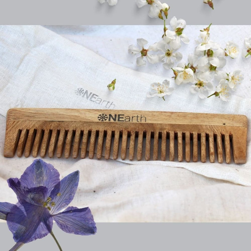 Organic Wooden Neem Wood Comb Range - Pack of 1 | Verified Sustainable Hair Comb on Brown Living™