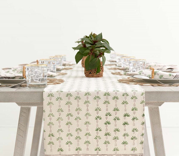 Palm Trees Table Runner 14x72 Inches | Verified Sustainable Table Linens on Brown Living™