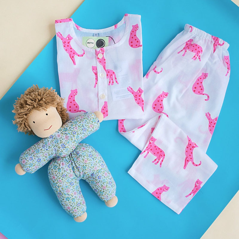 Pink Panther - Unisex Kids Cotton Nightwear | Verified Sustainable Kids Pyjamas on Brown Living™