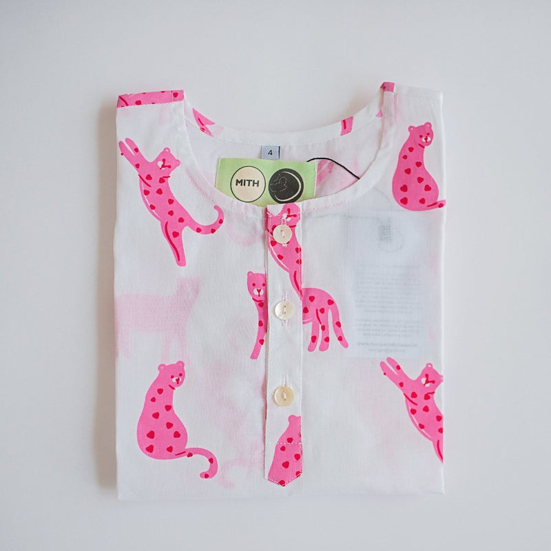 Pink Panther - Unisex Kids Cotton Nightwear | Verified Sustainable Kids Pyjamas on Brown Living™