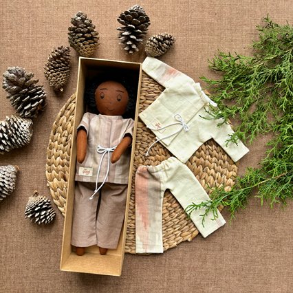 Play Set - Manoj - Cotton Fabric Toy - Deep | Verified Sustainable Role & Pretend Play Toys on Brown Living™