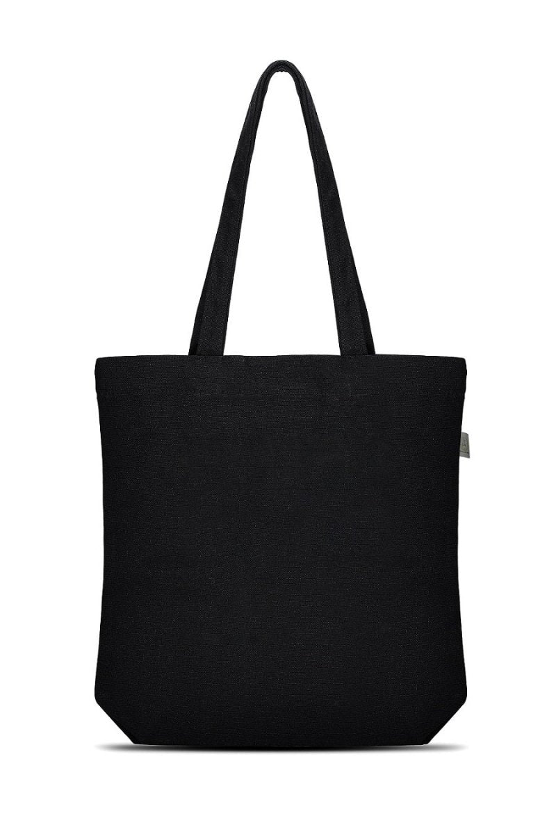 Premium Cotton Canvas Tote Bag - Buddha Black | Verified Sustainable Tote Bag on Brown Living™