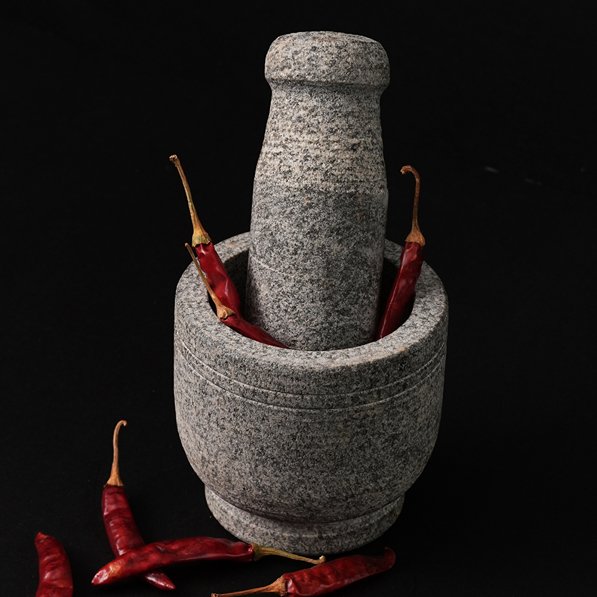 Premium Handmade Uthukuli Stone Mortar And Pestle - Medium | Verified Sustainable Cookware on Brown Living™