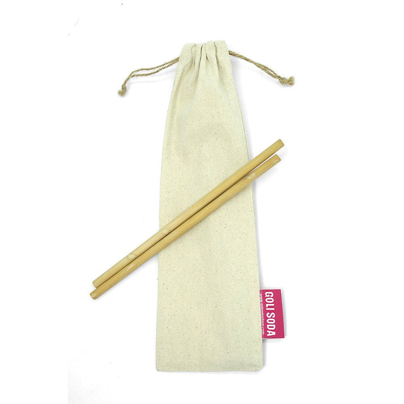 Reusable Bamboo Straws With Easy Carry Travel Pouch (Set of 2) | Verified Sustainable Drinking Straws & Stirrers on Brown Living™