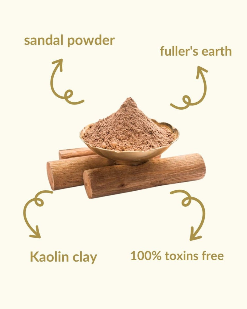 Sandal Brightening Powder Face Mask Pack 100 g | Verified Sustainable Face Mask on Brown Living™