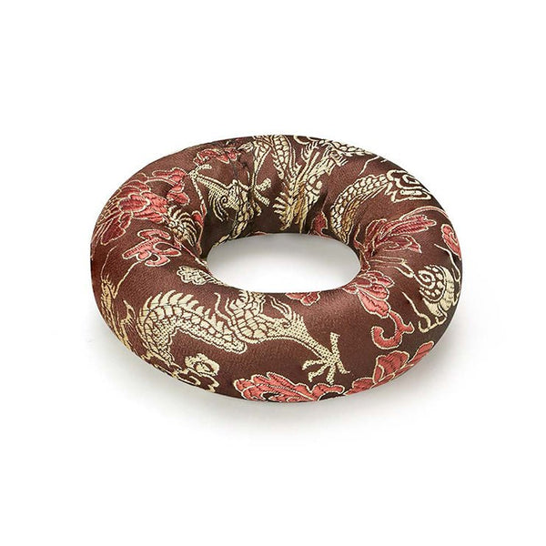 Silk Ring Cushions for Singing Bowl - Brown - 14cms | Verified Sustainable Musical Instruments on Brown Living™