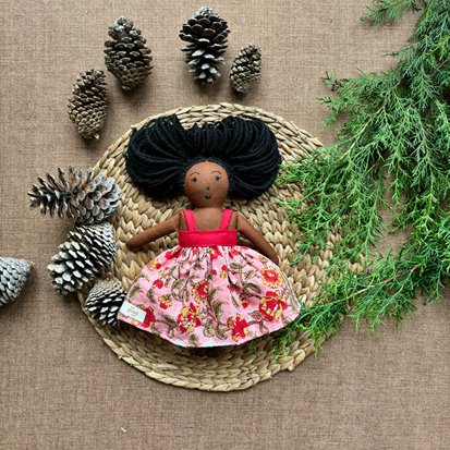 Single Doll - Daisy - Cotton Fabric Toy - Deep | Verified Sustainable Role & Pretend Play Toys on Brown Living™