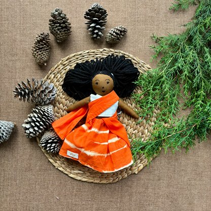 Single Doll - Eesha - Cotton Fabric Toy - Deep | Verified Sustainable Role & Pretend Play Toys on Brown Living™