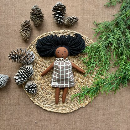 Single Doll - Farah - Cotton Fabric Toy - Deep | Verified Sustainable Role & Pretend Play Toys on Brown Living™