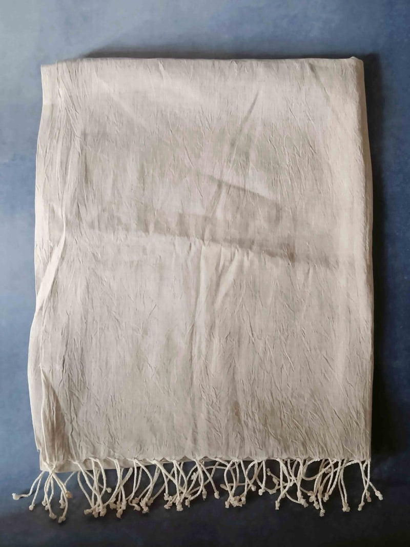 Smoke - Grey Hemp Fabric Unisex Stole | Verified Sustainable Womens Scarf on Brown Living™