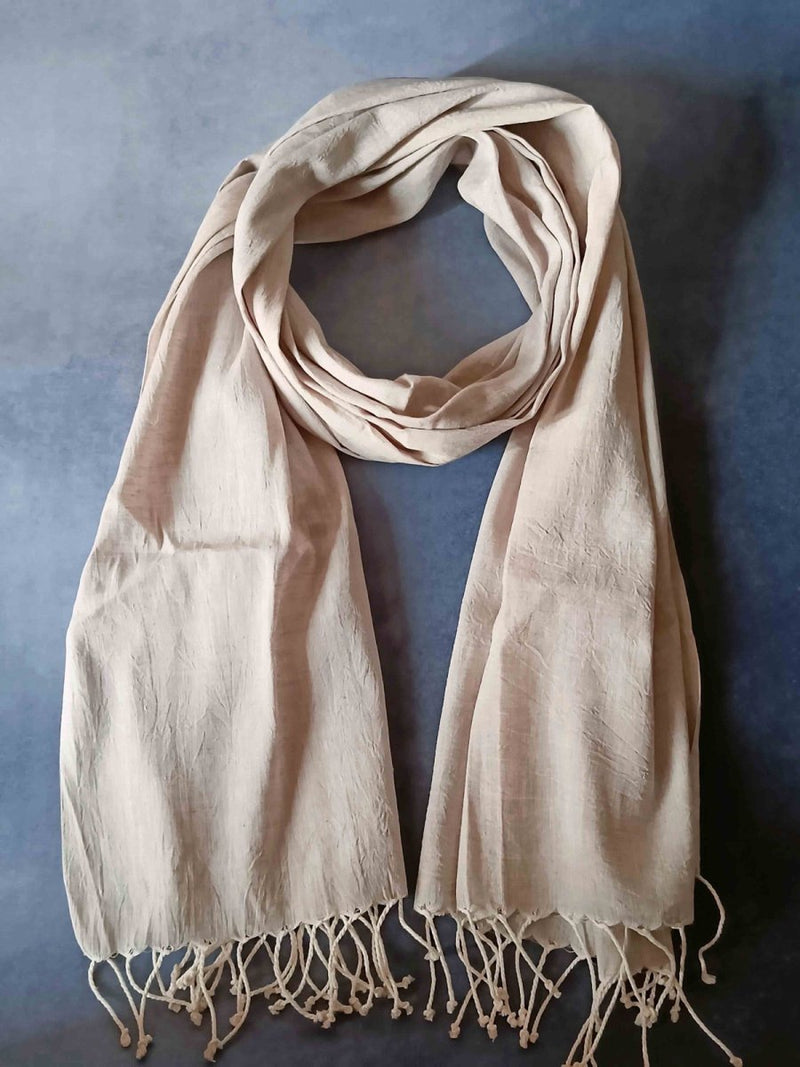 Smoke - Grey Hemp Fabric Unisex Stole | Verified Sustainable Womens Scarf on Brown Living™