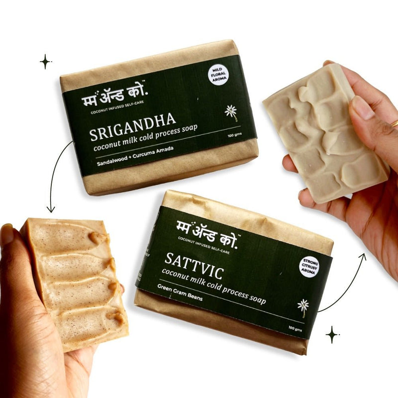 Srigandha + Sattvic Coconut Milk Cold Process Soaps Saver Pack | Verified Sustainable Gift Giving on Brown Living™