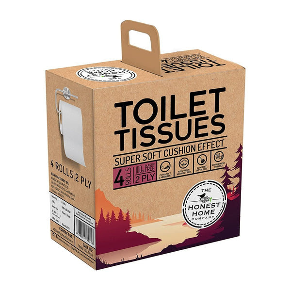 Super Soft 2 Ply Toilet Paper Tissue Roll - 300 Pulls (Pack of 4) | Verified Sustainable Tissue Roll on Brown Living™