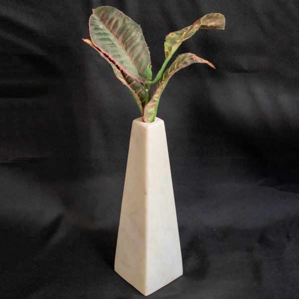 Truncated Marble Pyramid Vase | Verified Sustainable Vases on Brown Living™