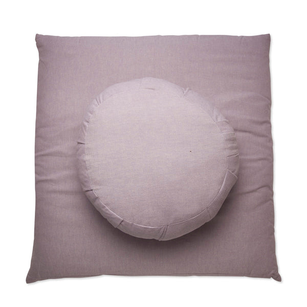 Zafu - Zabuton Meditation & Zen Cushion Combo - Lavendar | Verified Sustainable Yoga Pillow on Brown Living™