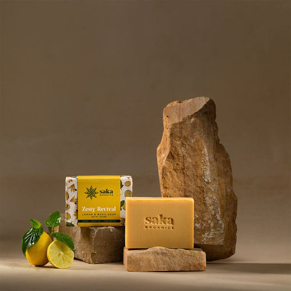 Zesty Revival | Handmade Lemon & Basil Soap with Moisturizing Formula (120gm) | Verified Sustainable Body Soap on Brown Living™