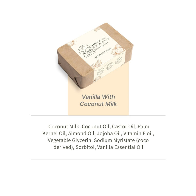 Buy 100% Natural Coconut Milk Soap with Vanilla- Set of 2 | Shop Verified Sustainable Body Soap on Brown Living™