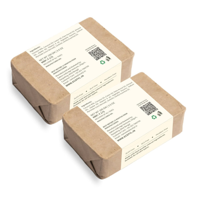 Buy 100% Natural Coconut Milk Soap with Vanilla- Set of 2 | Shop Verified Sustainable Body Soap on Brown Living™