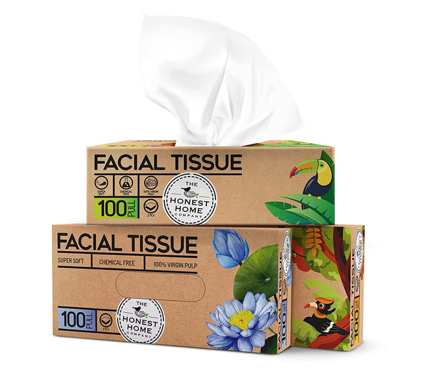 2Ply Facial Tissue Box- 100 Pulls (Pack of 3) | Verified Sustainable Face Tissue on Brown Living™