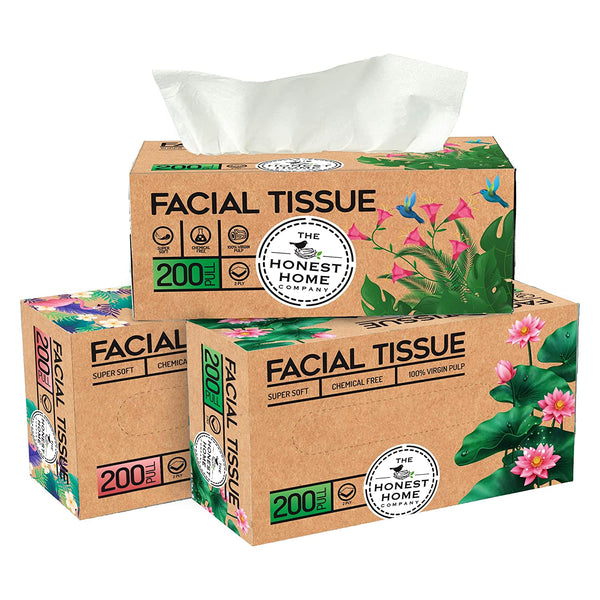 2Ply Facial Tissue Box- 200 Pulls (Pack of 3) | Verified Sustainable Face Tissue on Brown Living™